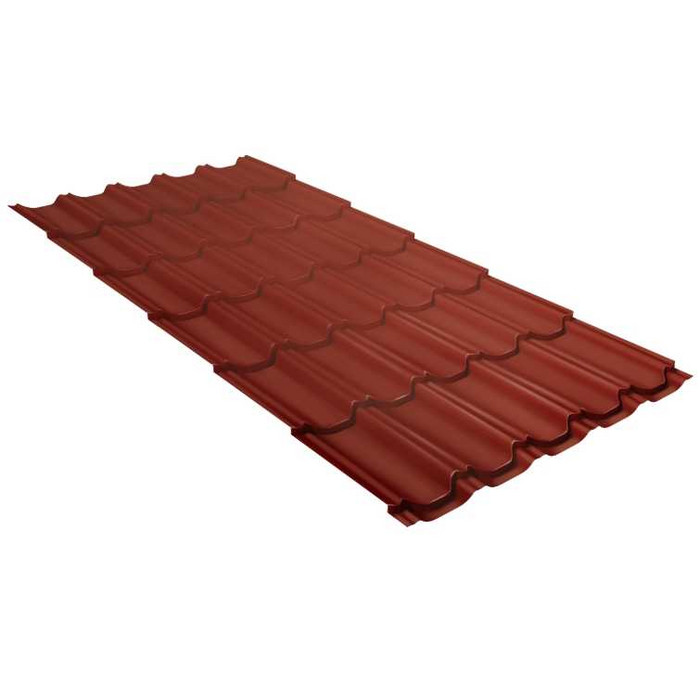 Металлочерепица Grand Line Kvinta plus (Квинта Плюс) 0,5 Satin Мatt RAL 8004 Терракота